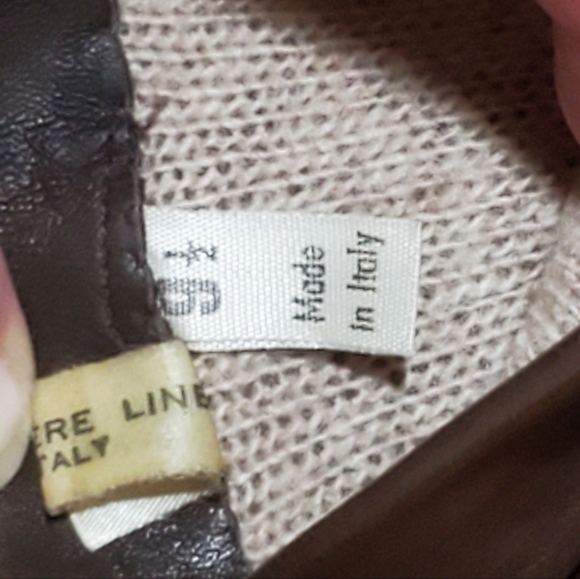 Vintage ITALIAN Leather Gloves Cashmere Lining Soft Italy Brown Size 9.5 - Picture 3 of 8